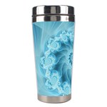 Silky Blue Spiral Fractal Stainless Steel Travel Tumbler