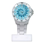 Silky Blue Spiral Fractal Plastic Nurses Watch