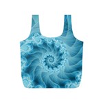 Silky Blue Spiral Fractal Full Print Recycle Bag (S)