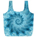 Silky Blue Spiral Fractal Full Print Recycle Bag (XL)