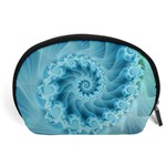 Silky Blue Spiral Fractal Accessory Pouch (Large)