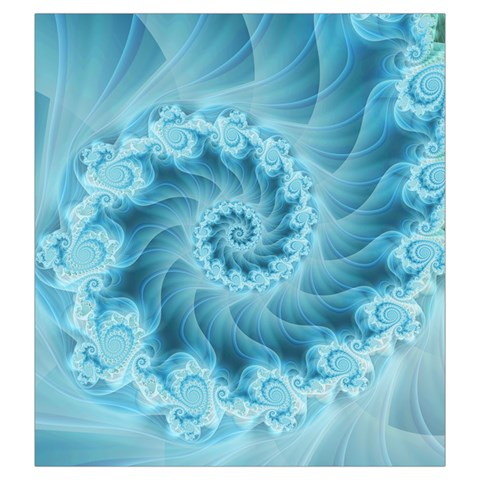 Silky Blue Spiral Fractal Drawstring Pouch (Large) from ArtsNow.com Front