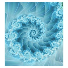 Silky Blue Spiral Fractal Drawstring Pouch (Large) from ArtsNow.com Back