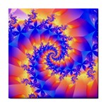 Colorful Psychedelic Spiral Fractal Tile Coaster