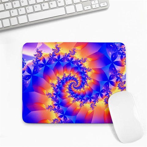 Colorful Psychedelic Spiral Fractal Small Mousepad from ArtsNow.com Front