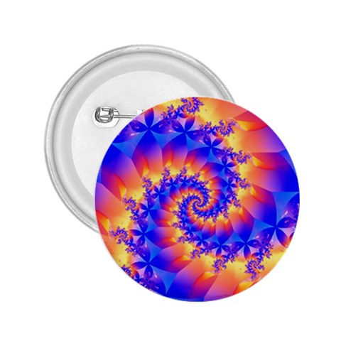 Colorful Psychedelic Spiral Fractal 2.25  Button from ArtsNow.com Front