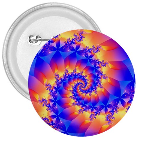 Colorful Psychedelic Spiral Fractal 3  Button from ArtsNow.com Front