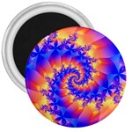 Colorful Psychedelic Spiral Fractal 3  Magnet