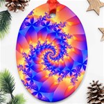 Colorful Psychedelic Spiral Fractal Ornament (Oval)