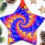 Colorful Psychedelic Spiral Fractal Ornament (Star)