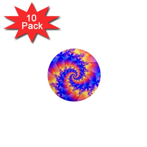 Colorful Psychedelic Spiral Fractal 1  Mini Magnet (10 pack)  from ArtsNow.com Front