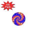 Colorful Psychedelic Spiral Fractal 1  Mini Button (100 pack) 