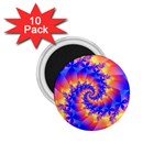 Colorful Psychedelic Spiral Fractal 1.75  Magnet (10 pack) 