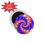 Colorful Psychedelic Spiral Fractal 1.75  Magnet (100 pack) 