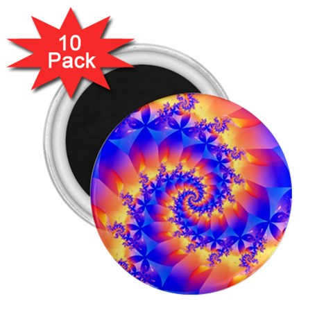 Colorful Psychedelic Spiral Fractal 2.25  Magnet (10 pack) from ArtsNow.com Front