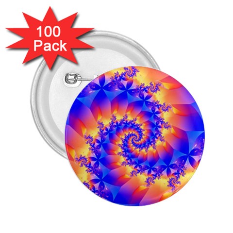 Colorful Psychedelic Spiral Fractal 2.25  Button (100 pack) from ArtsNow.com Front