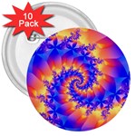 Colorful Psychedelic Spiral Fractal 3  Button (10 pack)