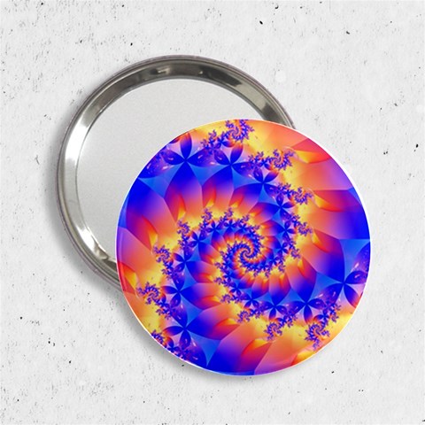 Colorful Psychedelic Spiral Fractal 2.25  Handbag Mirror from ArtsNow.com Front