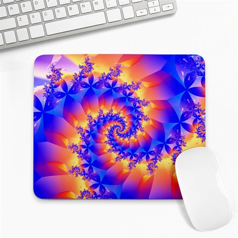 Colorful Psychedelic Spiral Fractal Large Mousepad from ArtsNow.com Front