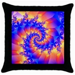 Colorful Psychedelic Spiral Fractal Throw Pillow Case (Black)