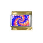 Colorful Psychedelic Spiral Fractal Gold Trim Italian Charm (9mm)