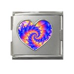 Colorful Psychedelic Spiral Fractal Mega Link Heart Italian Charm (18mm)