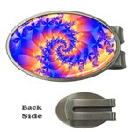 Colorful Psychedelic Spiral Fractal Money Clip (Oval)