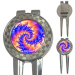 Colorful Psychedelic Spiral Fractal 3-in-1 Golf Divot