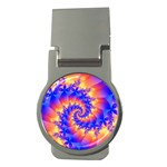 Colorful Psychedelic Spiral Fractal Money Clip (Round)