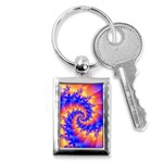 Colorful Psychedelic Spiral Fractal Key Chain (Rectangle)