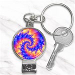 Colorful Psychedelic Spiral Fractal Nail Clippers Key Chain