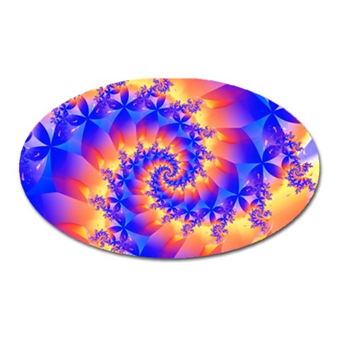 Colorful Psychedelic Spiral Fractal Magnet (Oval) from ArtsNow.com Front