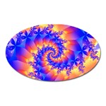 Colorful Psychedelic Spiral Fractal Magnet (Oval)