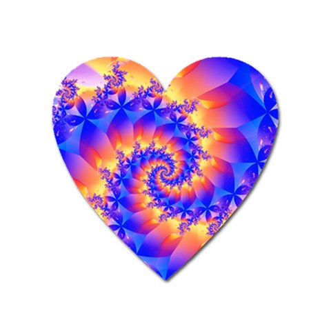 Colorful Psychedelic Spiral Fractal Magnet (Heart) from ArtsNow.com Front