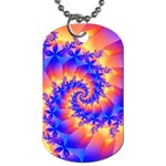 Colorful Psychedelic Spiral Fractal Dog Tag (One Side)