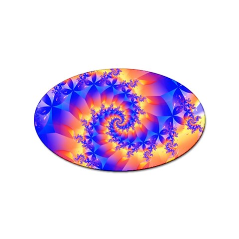 Colorful Psychedelic Spiral Fractal Sticker Oval (100 pack) from ArtsNow.com Front