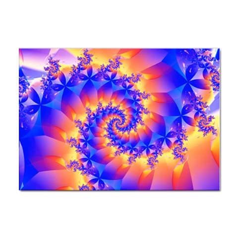 Colorful Psychedelic Spiral Fractal Sticker A4 (10 pack) from ArtsNow.com Front