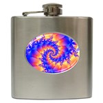 Colorful Psychedelic Spiral Fractal Hip Flask (6 oz)