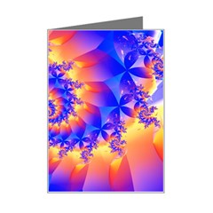 Colorful Psychedelic Spiral Fractal Mini Greeting Card from ArtsNow.com Left