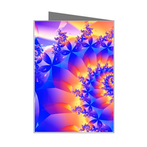 Colorful Psychedelic Spiral Fractal Mini Greeting Card from ArtsNow.com Right