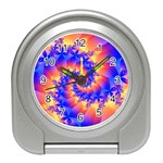 Colorful Psychedelic Spiral Fractal Travel Alarm Clock