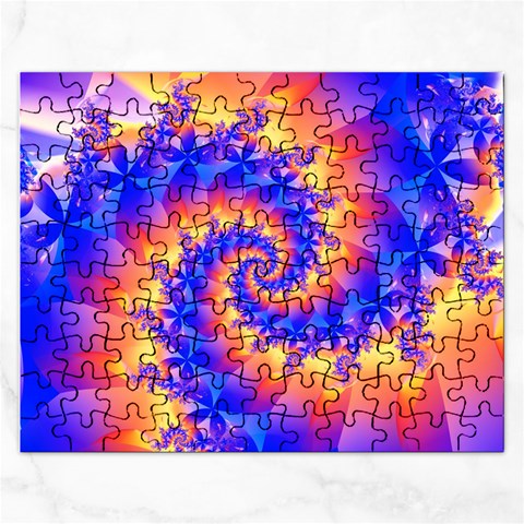 Colorful Psychedelic Spiral Fractal Jigsaw Puzzle (Rectangular) from ArtsNow.com Front