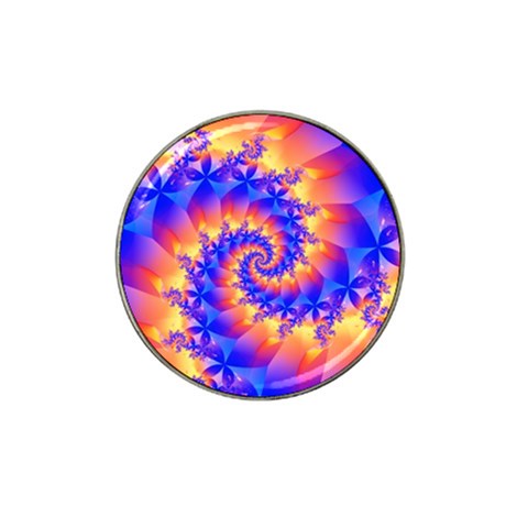 Colorful Psychedelic Spiral Fractal Hat Clip Ball Marker from ArtsNow.com Front