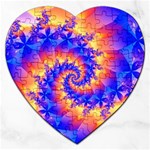 Colorful Psychedelic Spiral Fractal Jigsaw Puzzle (Heart)