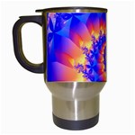 Colorful Psychedelic Spiral Fractal Travel Mug (White)