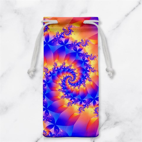 Colorful Psychedelic Spiral Fractal Jewelry Bag from ArtsNow.com Front