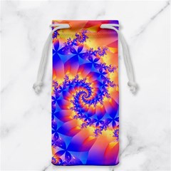 Colorful Psychedelic Spiral Fractal Jewelry Bag from ArtsNow.com Front