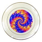 Colorful Psychedelic Spiral Fractal Porcelain Plate