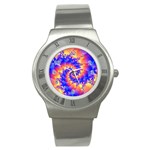 Colorful Psychedelic Spiral Fractal Stainless Steel Watch