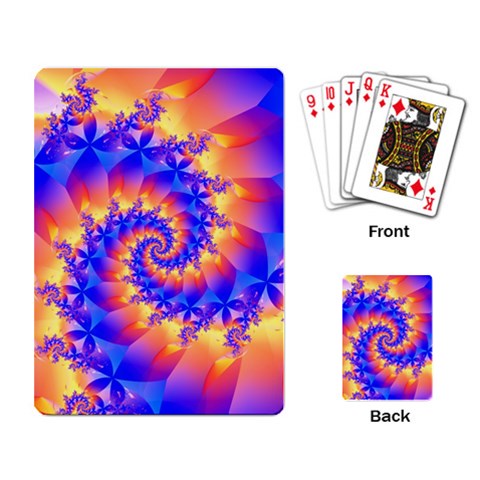 Colorful Psychedelic Spiral Fractal Playing Cards Single Design from ArtsNow.com Back